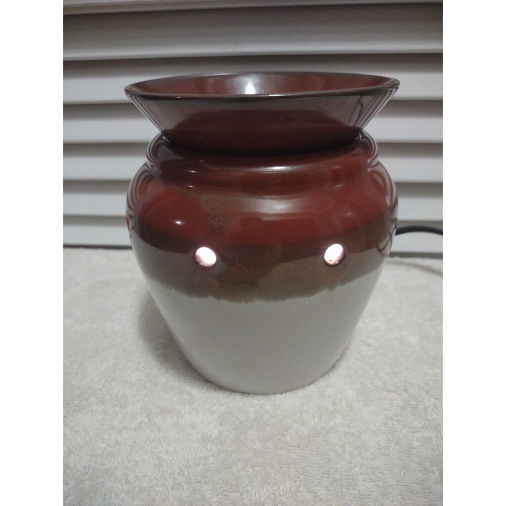 SCENTSY EARTH TONES BROWN CANDLE WAX WARMER MODEL DSW-DELT